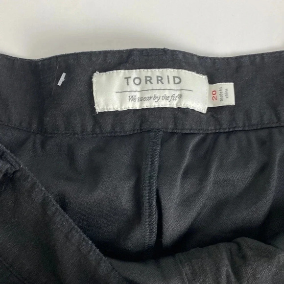 Black Linen summer capsule beach pull on outdoor vacation holiday shorts size 20 - Picture 5 of 16